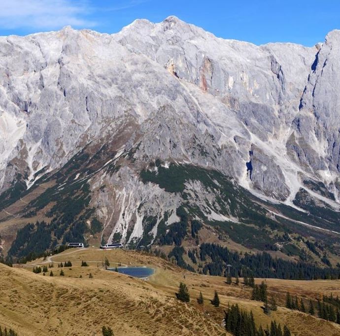 Blick zum Speicherteich Dachegg