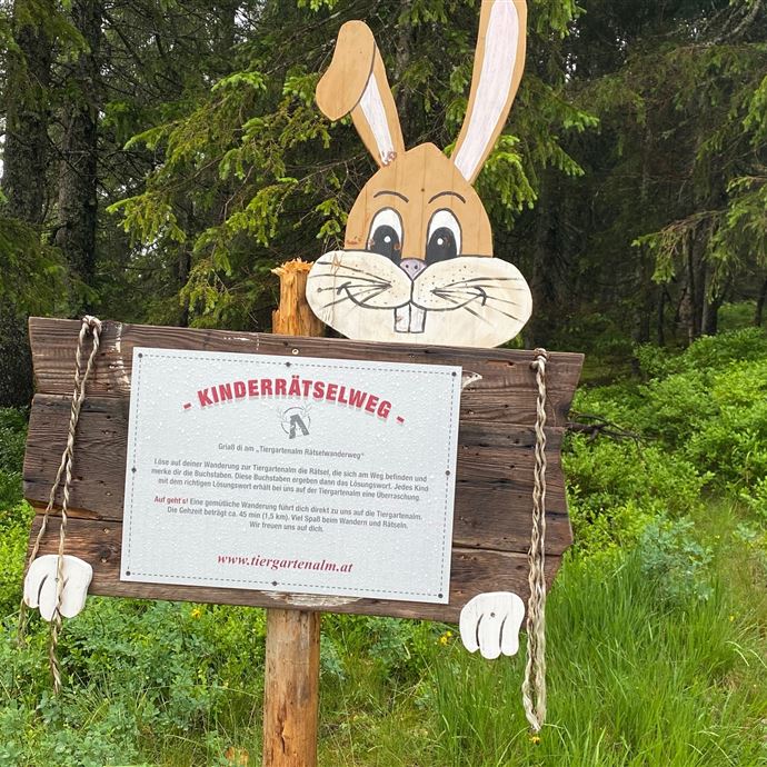 Kinderrätselweg zur Tiergartenalm